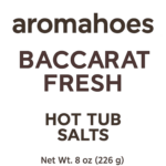 Baccarat Fresh luxury hot tub salt label - 8oz designer-inspired aromatherapy salts, handcrafted in North Providence, RI, filter-safe mineral soak.