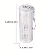 Standard hot tub aromatherapy port canister dimensions – 6.5cm height by 2.3cm width metal infuser specs for aromahoes replacement hardware.