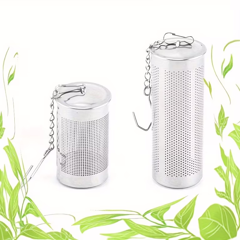 aromahoes metal infusion canister comparison – showing Mini Port and Standard Port stainless steel aromatherapy infusers with botanical border, handcrafted in North Providence, RI.